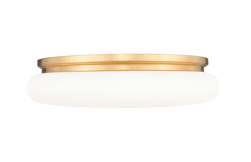 Z-Lite Soleil 20" 1-Light Integrated LED Matte Opal Glass Shade Modern Gold Steel Frame Flush Mount Lighting
