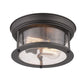 Z-Lite Sonna 11" 2-Light Bronze Flush Mount Lighting With Clear Seedy Glass Shade