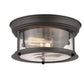 Z-Lite Sonna 11" 2-Light Bronze Flush Mount Lighting With Clear Seedy Glass Shade