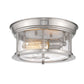 Z-Lite Sonna 11" 2-Light Brushed Nickel Flush Mount Lighting With Clear Seedy Glass Shade