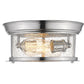 Z-Lite Sonna 11" 2-Light Chrome Flush Mount Lighting With Clear Seedy Glass Shade