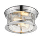 Z-Lite Sonna 11" 2-Light Chrome Flush Mount Lighting With Clear Seedy Glass Shade