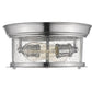 Z-Lite Sonna 11" 2-Light Chrome Flush Mount Lighting With Clear Seedy Glass Shade