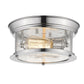 Z-Lite Sonna 11" 2-Light Chrome Flush Mount Lighting With Clear Seedy Glass Shade