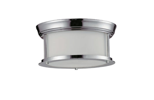 Z-Lite Sonna 11" 2-Light Chrome Flush Mount Lighting With Matte Opal Glass Shade