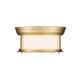 Z-Lite Sonna 11" 2-Light Heritage Brass Flush Mount Lighting With Matte Opal Glass Shade