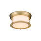Z-Lite Sonna 11" 2-Light Heritage Brass Flush Mount Lighting With Matte Opal Glass Shade