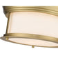 Z-Lite Sonna 11" 2-Light Heritage Brass Flush Mount Lighting With Matte Opal Glass Shade