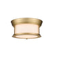Z-Lite Sonna 11" 2-Light Heritage Brass Flush Mount Lighting With Matte Opal Glass Shade