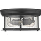 Z-Lite Sonna 11" 2-Light Matte Black Flush Mount Lighting With Clear Seedy Glass Shade