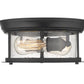 Z-Lite Sonna 11" 2-Light Matte Black Flush Mount Lighting With Clear Seedy Glass Shade