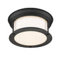 Z-Lite Sonna 11" 2-Light Matte Black Flush Mount Lighting With Matte Opal Glass Shade