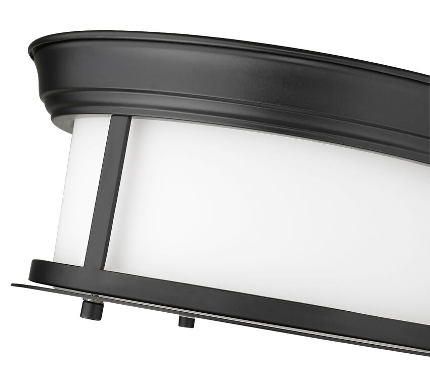 Z-Lite Sonna 11" 2-Light Matte Black Flush Mount Lighting With Matte Opal Glass Shade