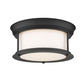 Z-Lite Sonna 11" 2-Light Matte Black Flush Mount Lighting With Matte Opal Glass Shade