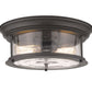 Z-Lite Sonna 14" 2-Light Bronze Flush Mount Lighting With Clear Seedy Glass Shade