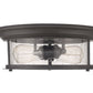 Z-Lite Sonna 14" 2-Light Bronze Flush Mount Lighting With Clear Seedy Glass Shade