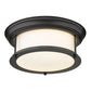 Z-Lite Sonna 14" 2-Light Bronze Flush Mount Lighting With Matte Opal Glass Shade