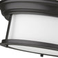 Z-Lite Sonna 14" 2-Light Bronze Flush Mount Lighting With Matte Opal Glass Shade