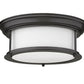 Z-Lite Sonna 14" 2-Light Bronze Flush Mount Lighting With Matte Opal Glass Shade