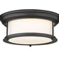 Z-Lite Sonna 14" 2-Light Bronze Flush Mount Lighting With Matte Opal Glass Shade