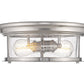 Z-Lite Sonna 14" 2-Light Brushed Nickel Flush Mount Lighting With Clear Seedy Glass Shade