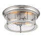 Z-Lite Sonna 14" 2-Light Brushed Nickel Flush Mount Lighting With Clear Seedy Glass Shade