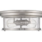 Z-Lite Sonna 14" 2-Light Brushed Nickel Flush Mount Lighting With Clear Seedy Glass Shade