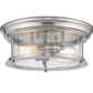 Z-Lite Sonna 14" 2-Light Brushed Nickel Flush Mount Lighting With Clear Seedy Glass Shade