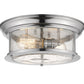 Z-Lite Sonna 14" 2-Light Chrome Flush Mount Lighting With Clear Seedy Glass Shade