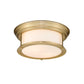 Z-Lite Sonna 14" 2-Light Heritage Brass Flush Mount Lighting With Matte Opal Glass Shade