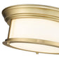 Z-Lite Sonna 14" 2-Light Heritage Brass Flush Mount Lighting With Matte Opal Glass Shade