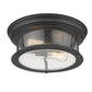 Z-Lite Sonna 14" 2-Light Matte Black Flush Mount Lighting With Clear Seedy Glass Shade