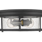 Z-Lite Sonna 14" 2-Light Matte Black Flush Mount Lighting With Clear Seedy Glass Shade