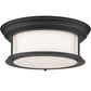 Z-Lite Sonna 14" 2-Light Matte Black Flush Mount Lighting With Matte Opal Glass Shade