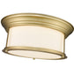 Z-Lite Sonna 16" 2-Light Heritage Brass Flush Mount Lighting With Matte Opal Glass Shade