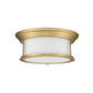 Z-Lite Sonna 16" 2-Light Heritage Brass Flush Mount Lighting With Matte Opal Glass Shade