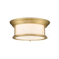 Z-Lite Sonna 16" 2-Light Heritage Brass Flush Mount Lighting With Matte Opal Glass Shade
