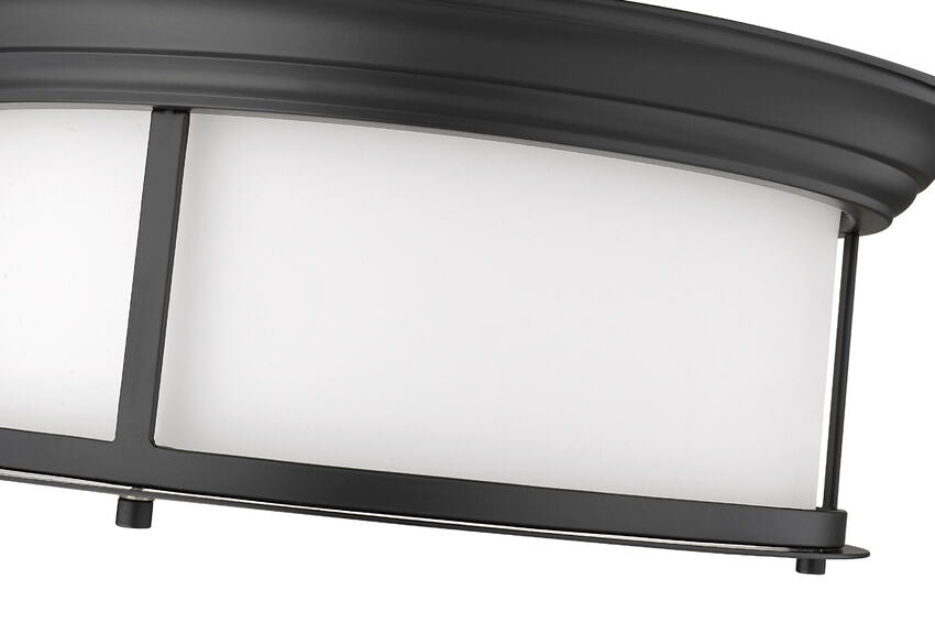 Z-Lite Sonna 16" 2-Light Matte Black Flush Mount Lighting With Matte Opal Glass Shade