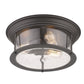 Z-Lite Sonna 16" 3-Light Bronze Flush Mount Lighting With Clear Seedy Glass Shade