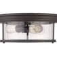 Z-Lite Sonna 16" 3-Light Bronze Flush Mount Lighting With Clear Seedy Glass Shade