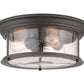 Z-Lite Sonna 16" 3-Light Bronze Flush Mount Lighting With Clear Seedy Glass Shade