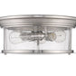 Z-Lite Sonna 16" 3-Light Brushed Nickel Flush Mount Lighting With Clear Seedy Glass Shade