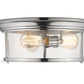 Z-Lite Sonna 16" 3-Light Chrome Flush Mount Lighting With Clear Seedy Glass Shade