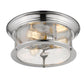 Z-Lite Sonna 16" 3-Light Chrome Flush Mount Lighting With Clear Seedy Glass Shade