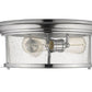 Z-Lite Sonna 16" 3-Light Chrome Flush Mount Lighting With Clear Seedy Glass Shade