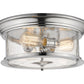 Z-Lite Sonna 16" 3-Light Chrome Flush Mount Lighting With Clear Seedy Glass Shade