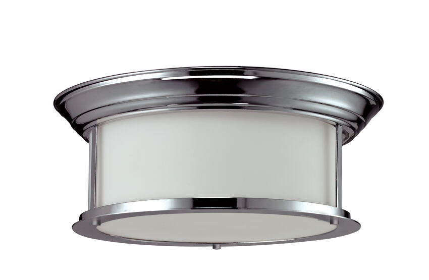 Z-Lite Sonna 16" 3-Light Chrome Flush Mount Lighting With Matte Opal Glass Shade