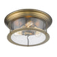 Z-Lite Sonna 16" 3-Light Heritage Brass Flush Mount Lighting With Clear Seedy Glass Shade