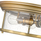 Z-Lite Sonna 16" 3-Light Heritage Brass Flush Mount Lighting With Clear Seedy Glass Shade