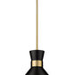 Z-Lite Soriano 13" 1-Light Matte Black and Heritage Brass Pendant Light